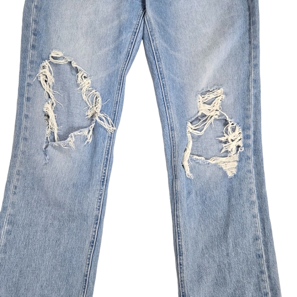 Vervet Blue High Rise Busted Knee Cotton Denim Jeans - Picture 3 of 9
